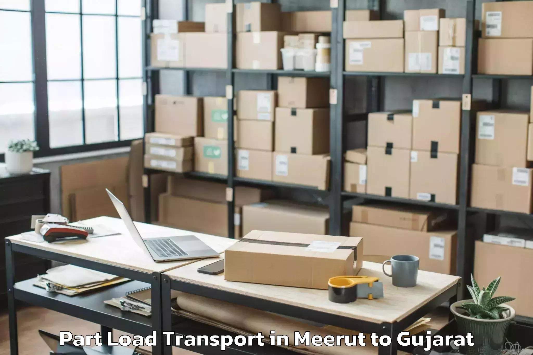 Top Meerut to Kadodara Part Load Transport Available